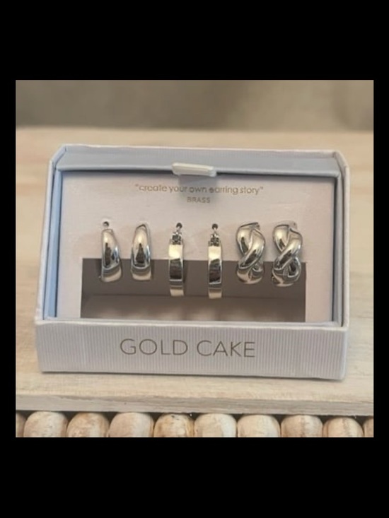 Gold Cake Jewelry - ⚡️Gold Cake 3 Hoop Earring Set - Silver